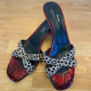 Donald J Pliner Red Kitten Open Toe Heel